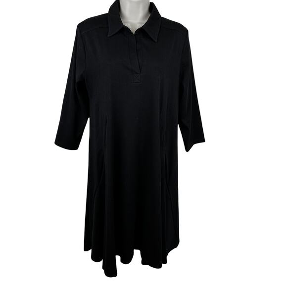NEW Women with Control Dress Regular Prime Stretch Denim 2 Swing Black Small - Picture 1 of 14